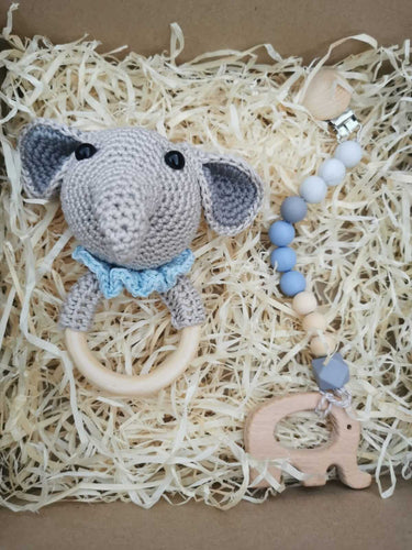 Crochet Elephant Baby Gift Box