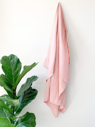 Muslin Swaddle Blanket- Dusty Pink
