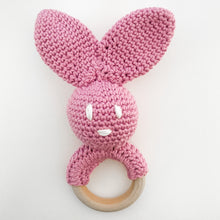 Load image into Gallery viewer, Crochet Bunny Ring Ratlle
